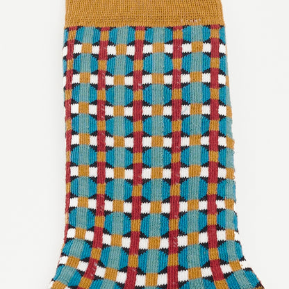 Calcetines Retro Mosaic Ocre