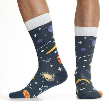 Space world funny socks